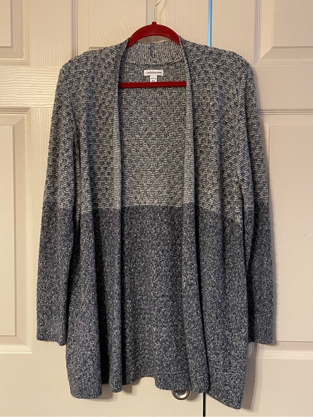 Croft & Barrow, Cardigan, Blue, Knit, Mid Length, Soft, Stretch, Excellent, XLP
